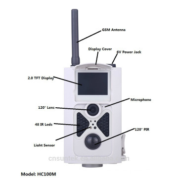 weiße Farbe Jagd Kamera, 3G-Netzwerk WCDMA / CDMA2000, wetterfest / wasserdicht